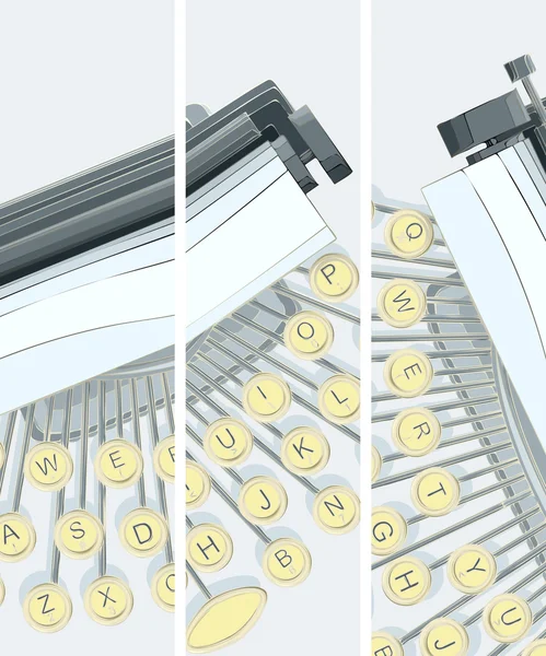 Bandiera verticale di illustrazione di macchina da scrivere . — Vettoriale Stock