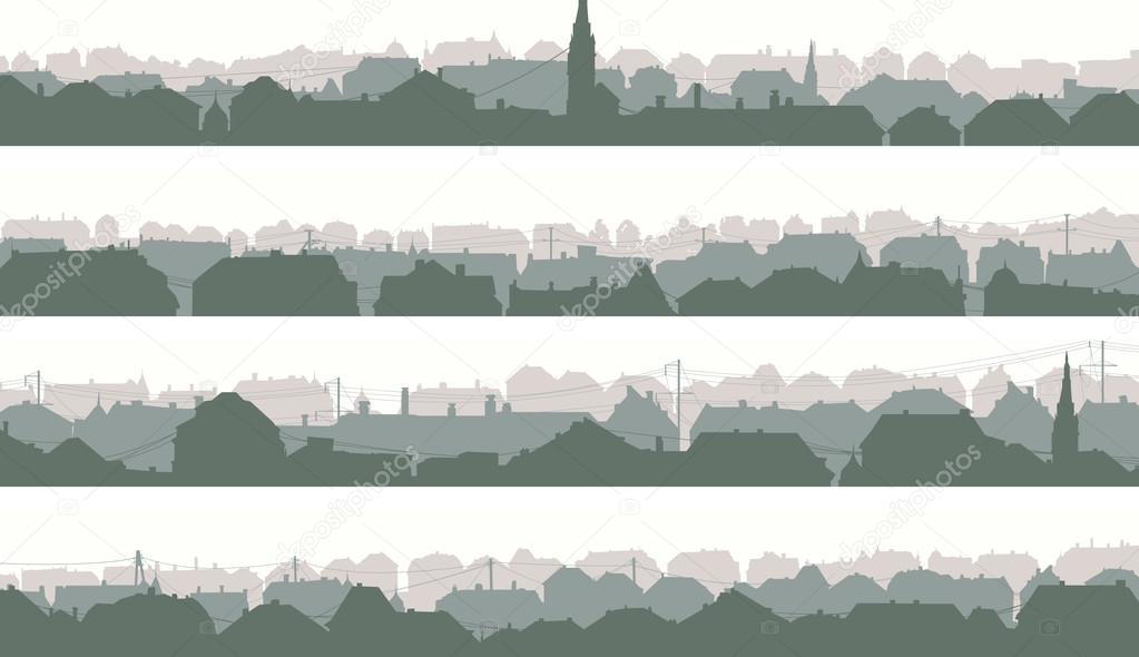 Horizontal banners of big European city.