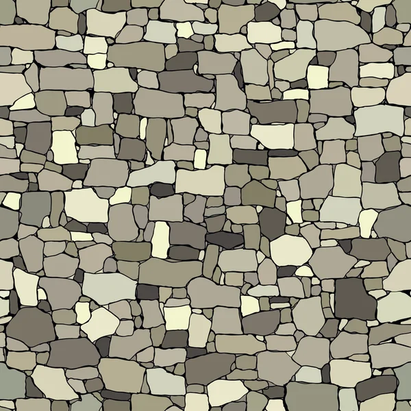 Nahtlose farbige Hintergrundwand aus Steinen in verschiedenen Größen. — Stockvektor
