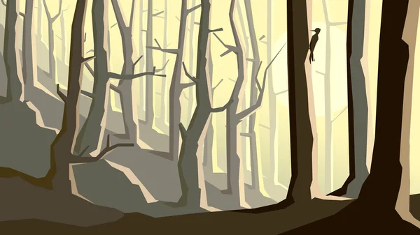 Horizontal illustration of cartoon forest on hill. — Stock Illustration Horizontal illustration of cartoon forest on hill. Royalty Free Stock Vectors