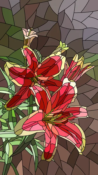 Vektör çizim çiçek pembe lily. — Stok Vektör
