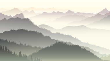 Alacakaranlık yatay illüstrasyon forest Hills.