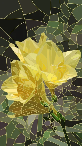 Vectorillustratie van bloem geel iris. — Stockvector