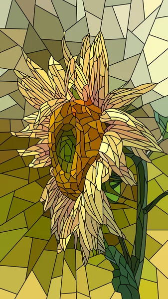 Ilustración vectorial de flor girasol amarillo . — Vector de stock