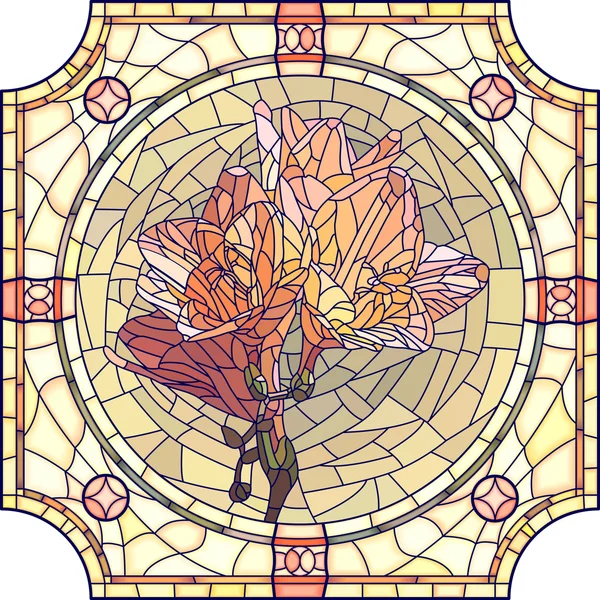 Vector mosaic illustration of flower orange iris. — Stock Vector