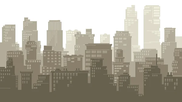 Ilustración horizontal de la gran ciudad de dibujos animados . — Vector de stock