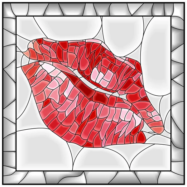 Mosaico ilustração vetorial de impressão labial . —  Vetores de Stock