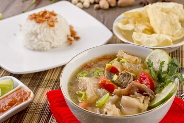 Sop buntut, Indonesian oxtail soup — Stock Photo, Image
