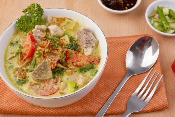 Soto betawi, Indonesian meat soup — Stock Photo, Image