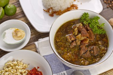 soto daging Indonesian beef soup clipart