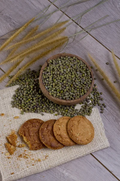 Galletas de avena con judías verdes —  Fotos de Stock