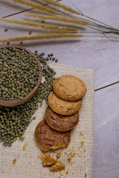 Oat green beans biscuits — Stock Photo, Image