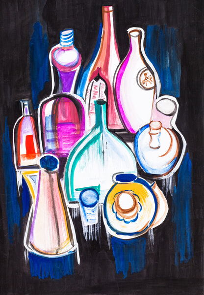 Still life on black table