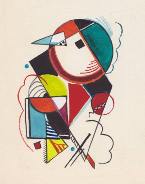 Geometrik soyut resim ile birçok geometrik figür, kabadayılık