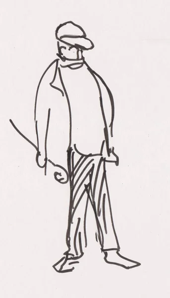 Instant Sketch Man Stick — Stock Photo, Image