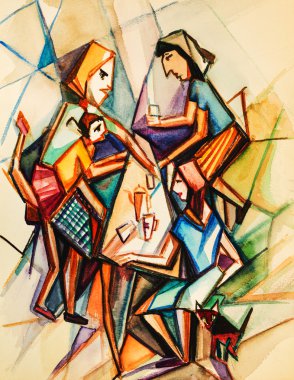 Komşuları, çay içme