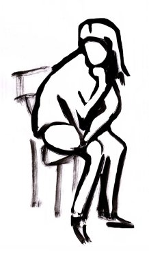 kadın sanatçı için poz