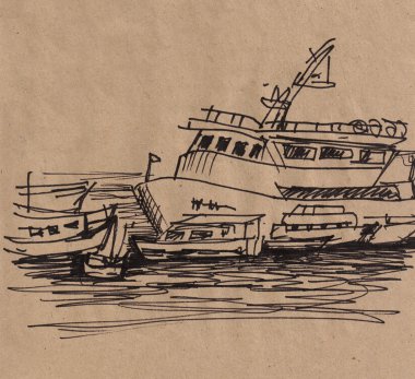 , sahile yakın tekne ve gemi