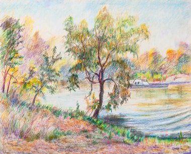 Lake in Autumn clipart