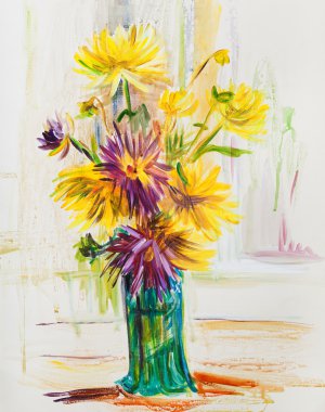 sonbaharda çiçek buketi