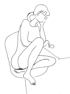 Anlık kroki, kadın figürü