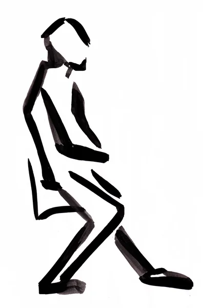 Instant Sketch, Mann Figur — Stockfoto