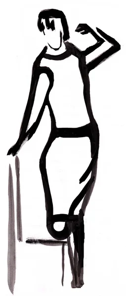 Croquis instantané, figure de femme — Photo