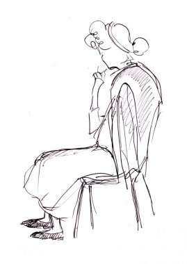 Anlık kroki, poz kadın