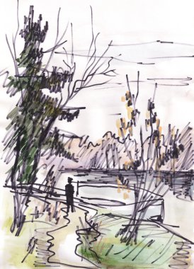 sonbahar manzarası, göl