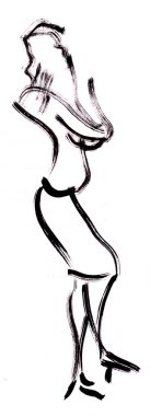 Anlık kroki, poz kadın