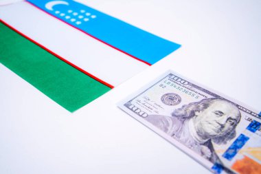 ABD Doları Mali Kavramlı Özbekistan Bayrağı