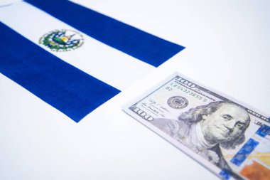 El Salvador Bayrağı ve Amerikan Doları Mali Konsepti