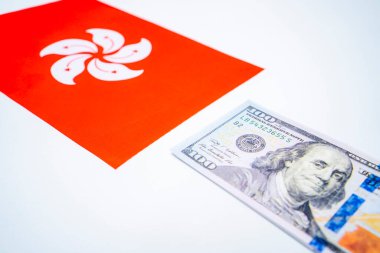 Hong Kong Bayrağı ve Amerikan Doları Mali Konsepti