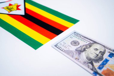 Zimbabwe Bayrağı ve Amerikan Doları Mali Konsepti