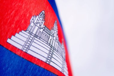 Kamboçya Bayrak Kumaş Dokusu Makro Kapatma