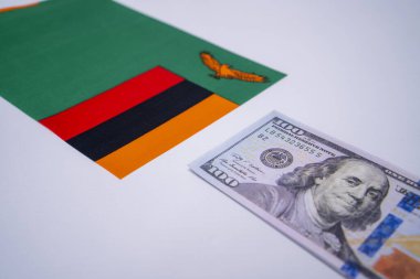 ABD Doları Para Birimi ile Zambiya Bayrağı