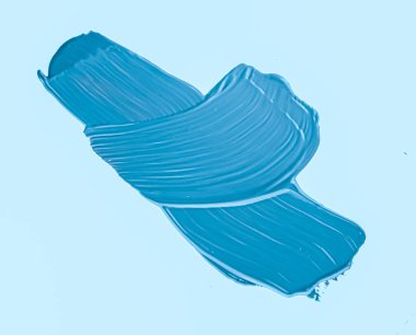 Mavi fırça darbesi ya da makyaj lekesi yakın çekim, güzellik kozmetiği ve ruj dokusu