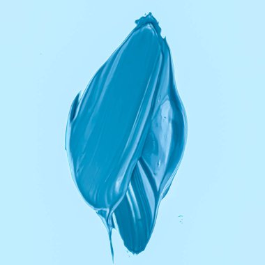 Mavi fırça darbesi ya da makyaj lekesi yakın çekim, güzellik kozmetiği ve ruj dokusu