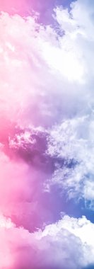 Fantezi pembe ve mavi gökyüzü, ruhsal ve doğa arkaplan