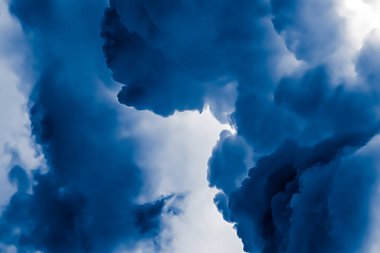 Asgari mavi bulutlu arkaplan soyut arkaplan, minimal tasarım ve sanatsal sıçrama