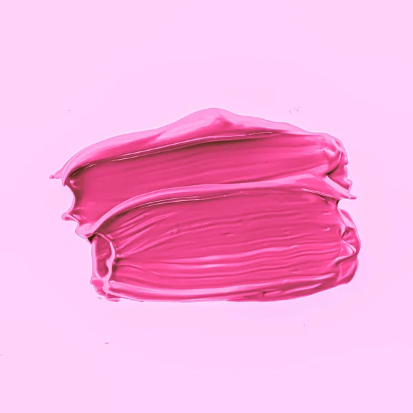 Мазок розовой кисти или макияж крупным планом, косметика красоты и текстура помады — стоковое фото