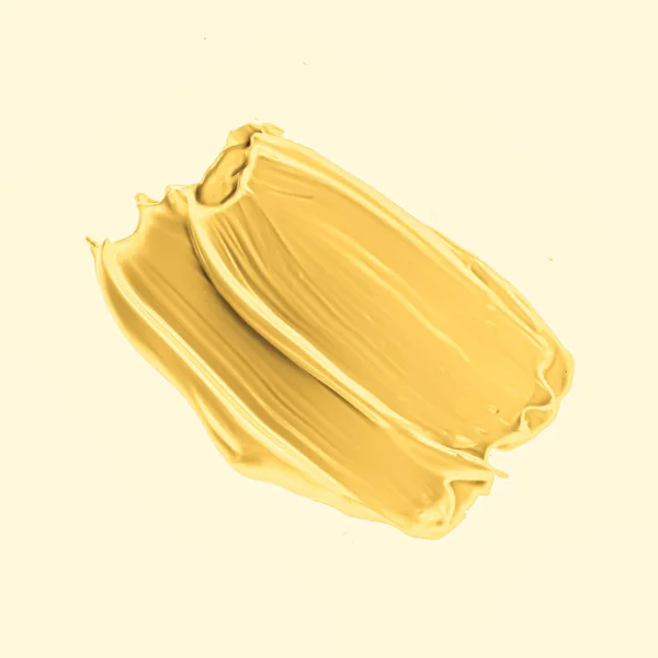 Gouden penseel slag of make-up vlek close-up, schoonheid cosmetica en lippenstift textuur — Stockfoto