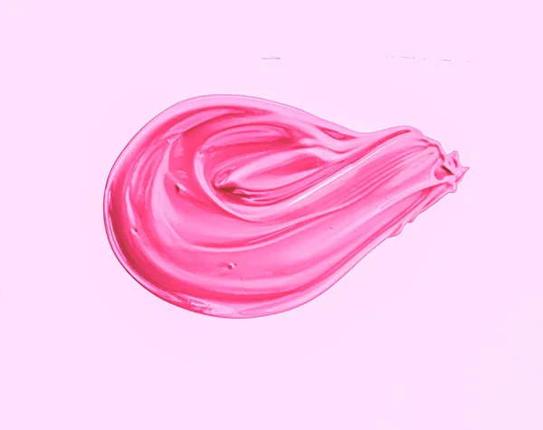 Růžový tah štětcem nebo make-up šmouha detailní, kosmetika a textura rtěnky — Stock fotografie