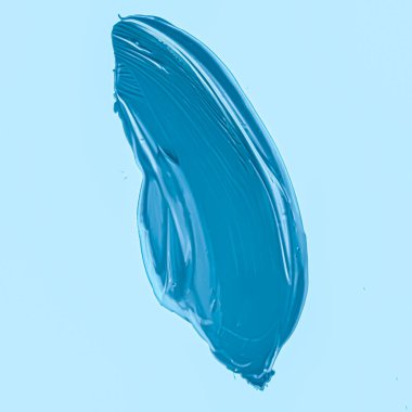 Mavi fırça darbesi ya da makyaj lekesi yakın çekim, güzellik kozmetiği ve ruj dokusu