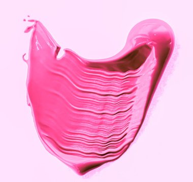 Pembe fırça darbesi ya da makyaj lekesi yakın çekim, güzellik kozmetiği ve ruj dokusu