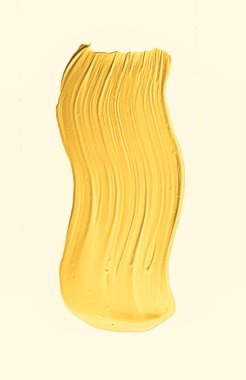 Altın fırça darbesi ya da makyaj lekesi yakın çekim, güzellik kozmetiği ve ruj dokusu