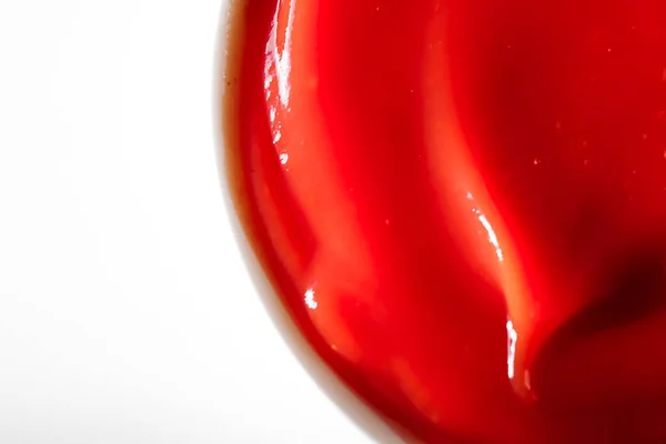 Ketchup orgânico, molho de tomate close-up, fundo de comida e receita caseira — Fotografia de Stock