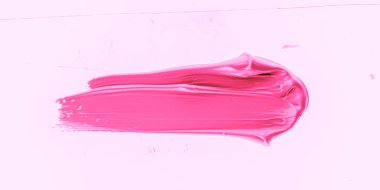 Pembe fırça darbesi ya da makyaj lekesi yakın çekim, güzellik kozmetiği ve ruj dokusu