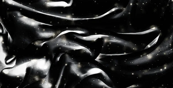 Férias mágicas de seda flatlay textura de fundo com neve brilhante, luxo glamour pano de fundo abstrato — Fotografia de Stock