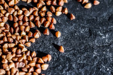 Karabuğday tohumu yakın plan, yemek dokusu ve yemek kitabı geçmişi